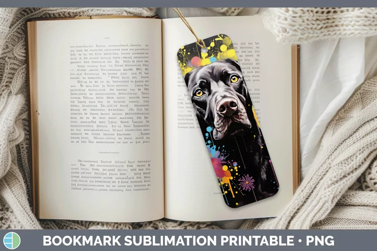 Neon Shorthaired Pointer Bookmark Sublimation Printable Desi