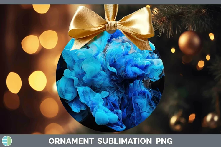 Neon Splash Blue Ornament Sublimation Bauble Designs