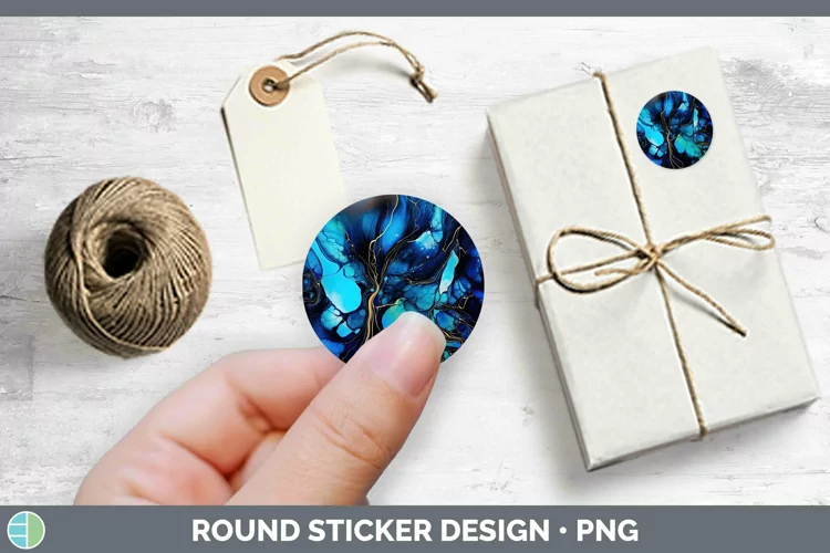 Neon Splash Blue Stickers | Round Labels Designs