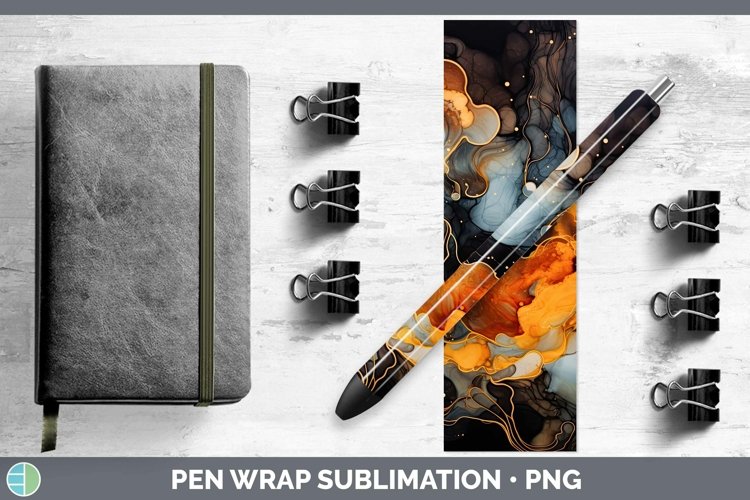 Neon Splash Brown Pen Wrap Sublimation Epoxy Pen Designs