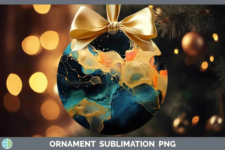 Neon Splash Gold Ornament Sublimation Bauble Designs