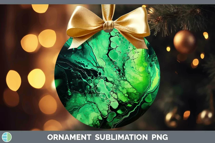 Neon Splash Green Ornament Sublimation Bauble Designs