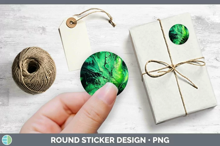 Neon Splash Green Stickers | Round Labels Designs