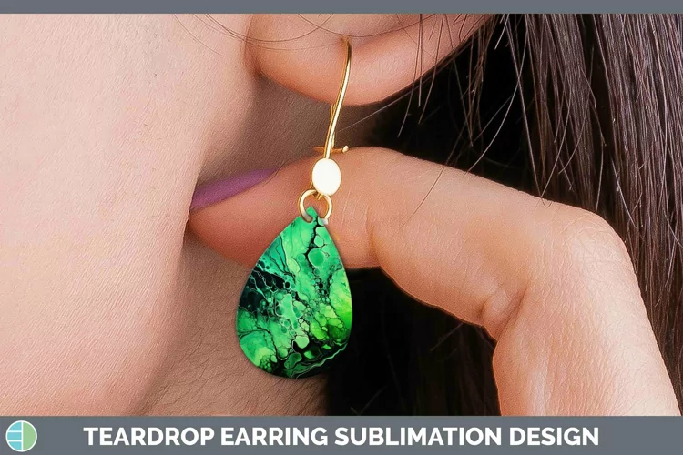 Neon Splash Green Teardrop Earrings Sublimation Earrings Des