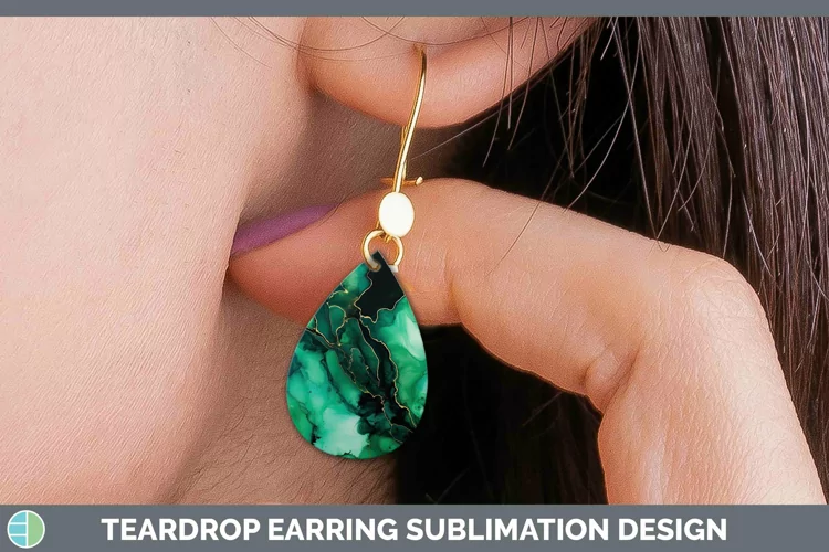 Neon Splash Green Teardrop Earrings Sublimation Earrings Des