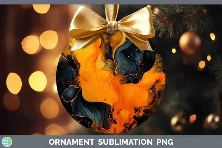 Neon Splash Orange Ornament Sublimation Bauble Designs