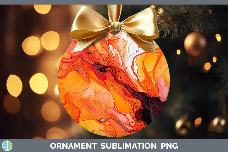 Neon Splash Orange Ornament Sublimation Bauble Designs