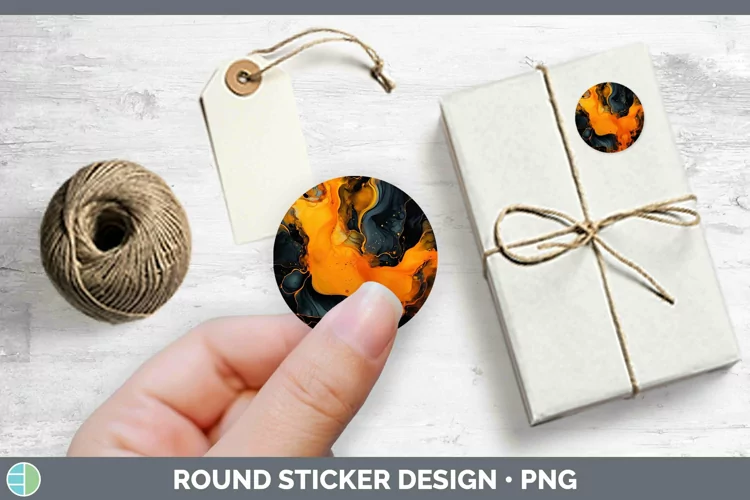 Neon Splash Orange Stickers | Round Labels Designs
