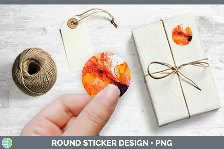 Neon Splash Orange Stickers | Round Labels Designs