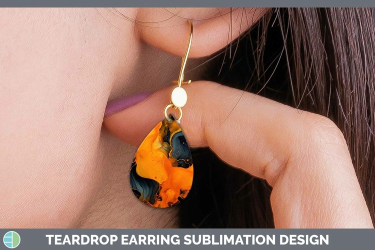 Neon Splash Orange Teardrop Earrings Sublimation Earrings De