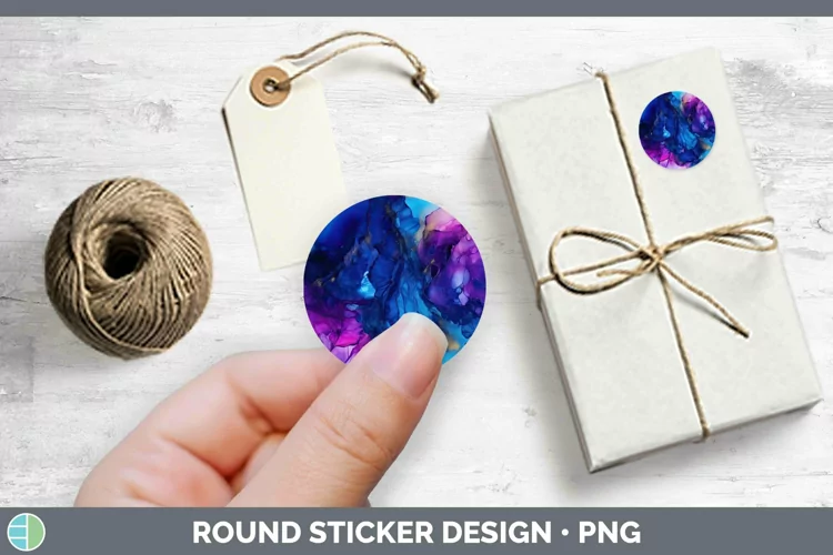 Neon Splash Periwinkle Stickers | Round Labels Designs