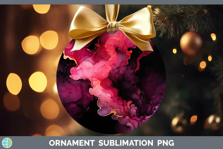 Neon Splash Pink Ornament Sublimation Bauble Designs