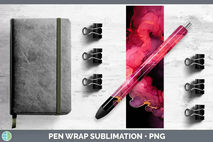 Neon Splash Pink Pen Wrap Sublimation Epoxy Pen Designs