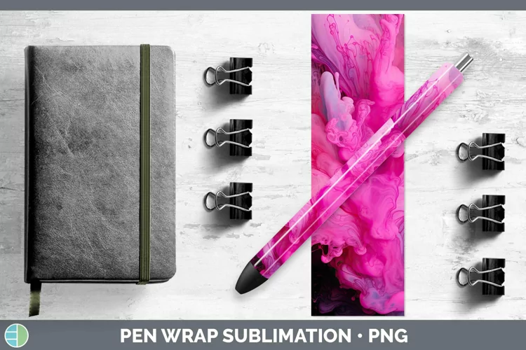 Neon Splash Pink Pen Wrap Sublimation Epoxy Pen Designs