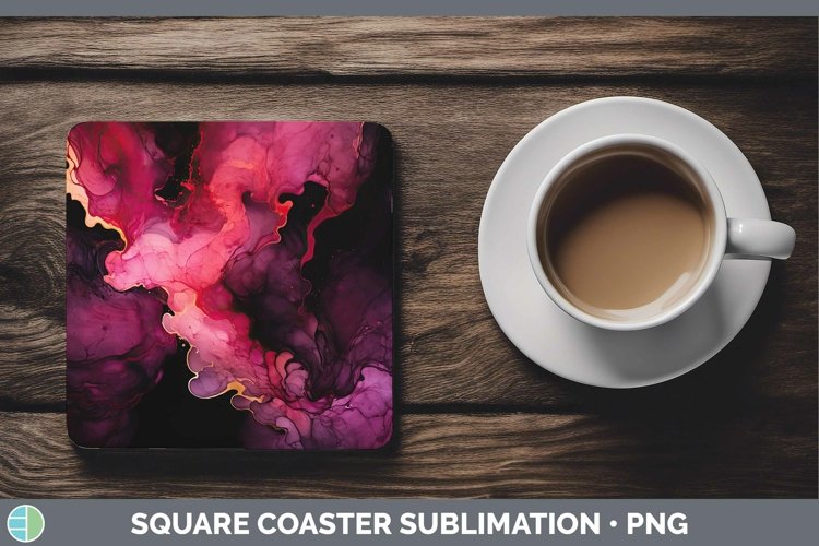 Neon Splash Pink Square Coaster Sublimation Coaster Designs