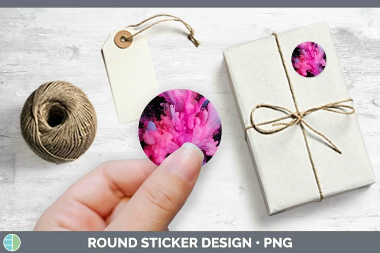 Neon Splash Pink Stickers | Round Labels Designs