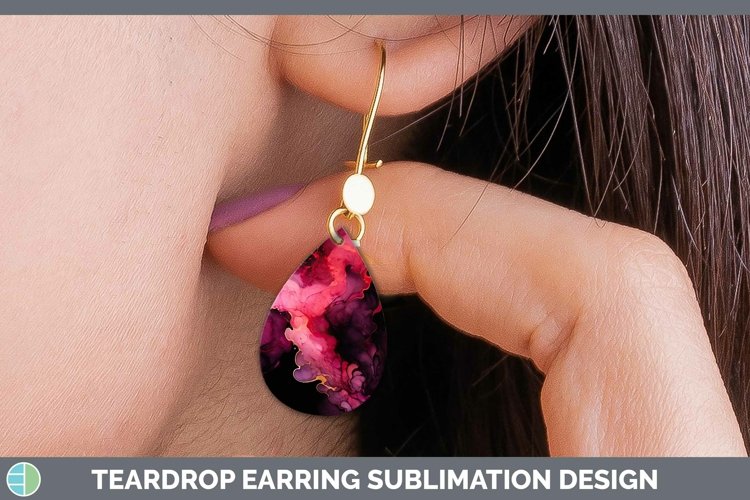 Neon Splash Pink Teardrop Earrings Sublimation Earrings Desi