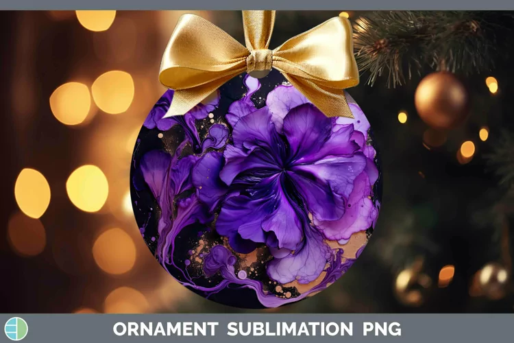 Neon Splash Purple Ornament Sublimation Bauble Designs