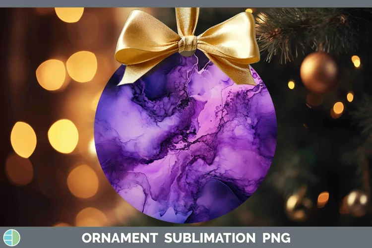 Neon Splash Purple Ornament Sublimation Bauble Designs