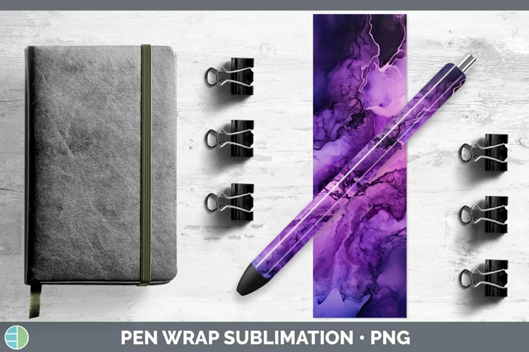 Neon Splash Purple Pen Wrap Sublimation Epoxy Pen Designs