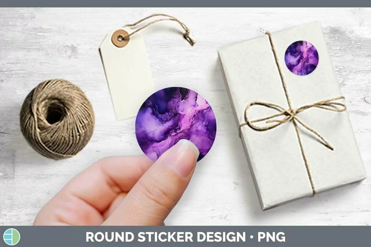 Neon Splash Purple Stickers | Round Labels Designs