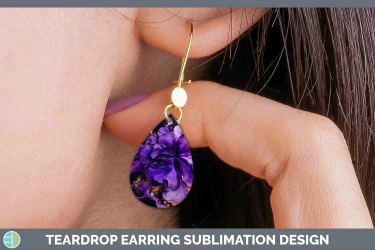 Neon Splash Purple Teardrop Earrings Sublimation Earrings De