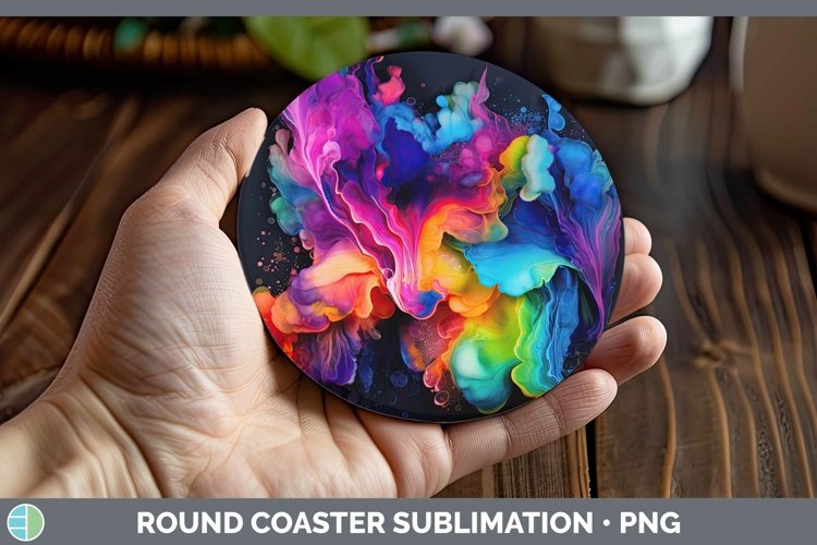 GorgeousNeon Splash Round Coaster design.
