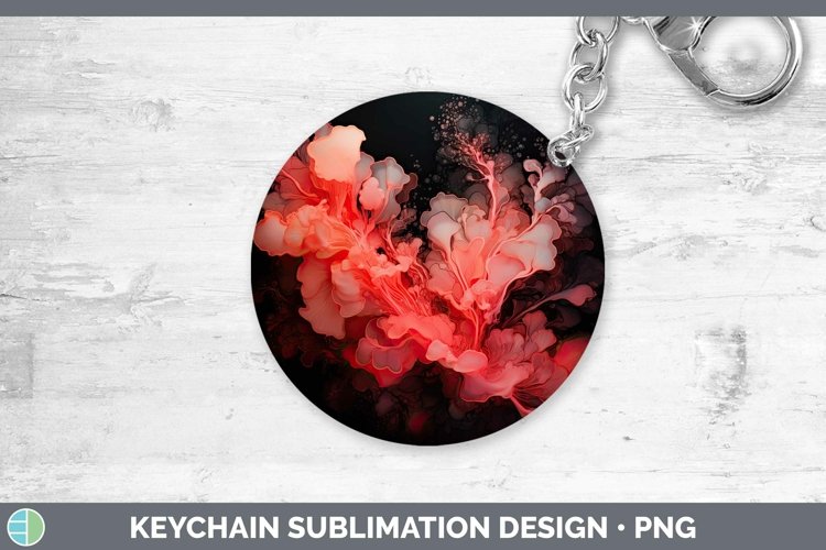 Neon Splash Red Keychain Sublimation Keyring Designs