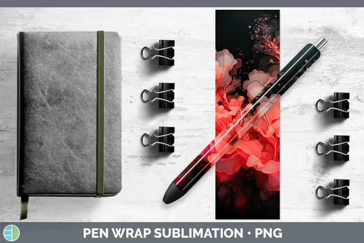 Neon Splash Red Pen Wrap Sublimation Epoxy Pen Designs