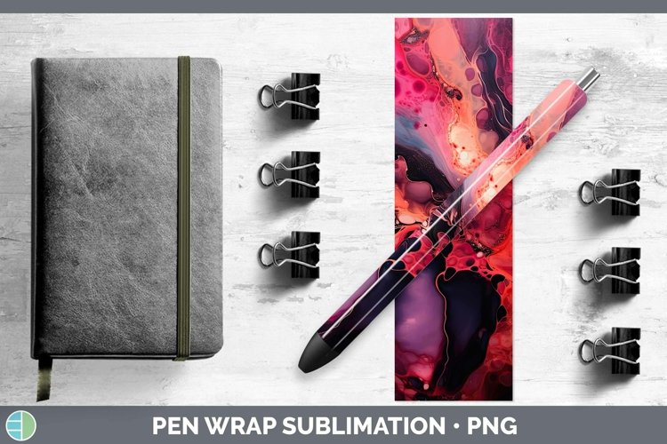 Neon Splash Red Pen Wrap Sublimation Epoxy Pen Designs