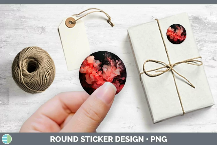 Neon Splash Red Stickers | Round Labels Designs
