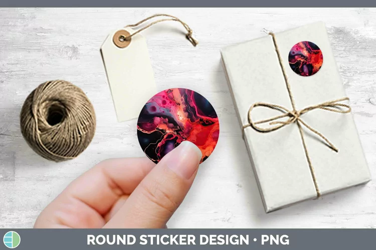 Neon Splash Red Stickers | Round Labels Designs