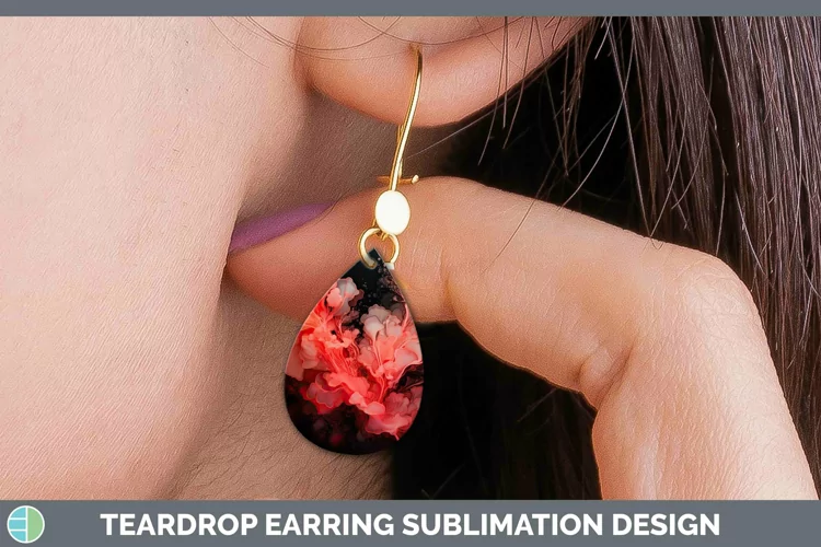 Neon Splash Red Teardrop Earrings Sublimation Earrings Desig