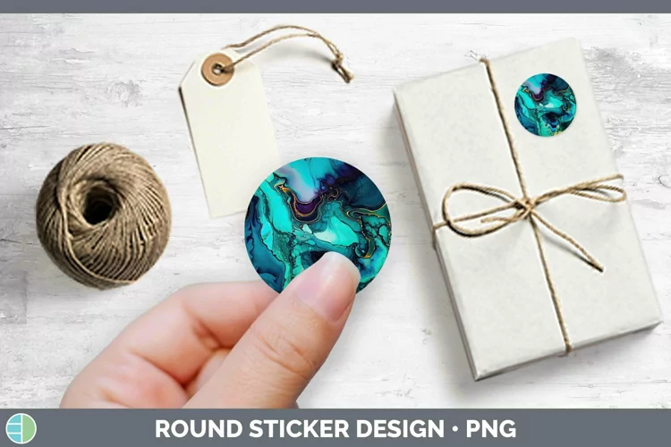 Neon Splash Teal Stickers | Round Labels Designs
