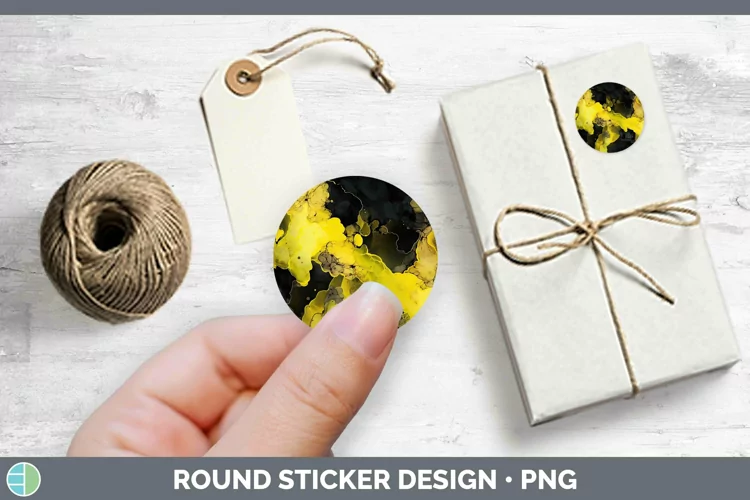 Neon Splash Yellow Stickers | Round Labels Designs