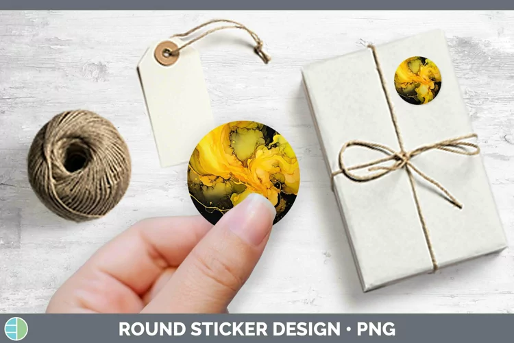 Neon Splash Yellow Stickers | Round Labels Designs