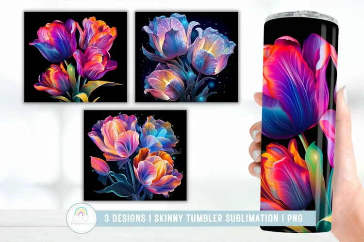 Neon Tulip Tumbler Sublimation