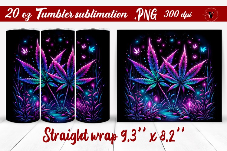 Tumbler wrap | Neon sublimation | Hemp example image 1