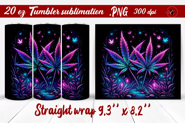 Tumbler wrap | Neon sublimation | Hemp