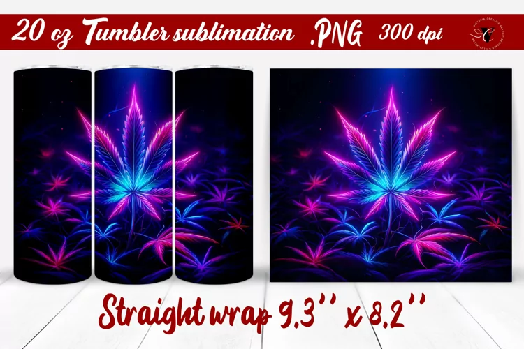 Tumbler wrap | Neon sublimation | Hemp