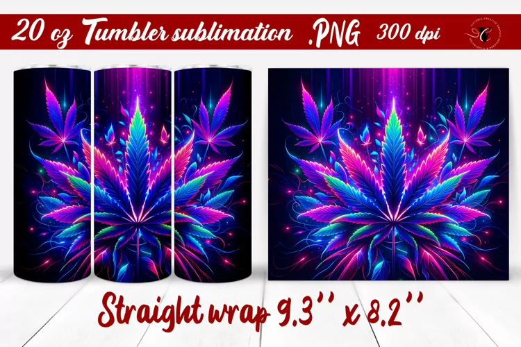 Tumbler wrap | Neon sublimation | Hemp