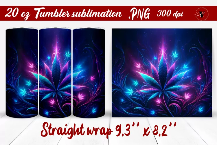 Tumbler wrap | Neon sublimation | Hemp