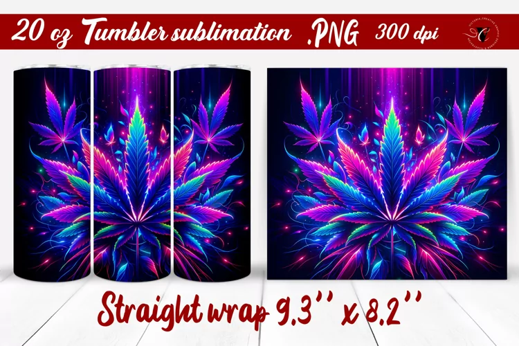 Tumbler wrap | Neon sublimation | Hemp