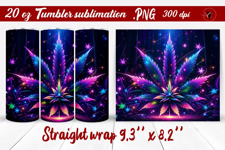 Tumbler wrap | Neon sublimation | Hemp
