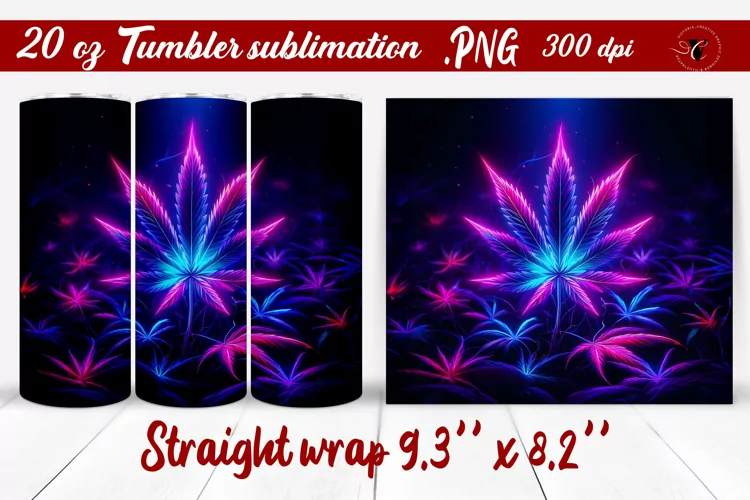 Tumbler wrap | Neon sublimation | Hemp