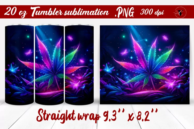 Tumbler wrap | Neon sublimation | Hemp