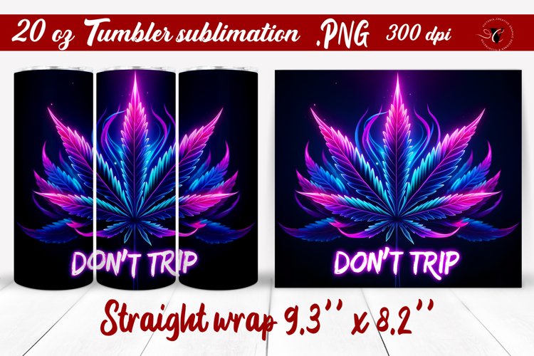 Tumbler wrap | Neon sublimation | Hemp example image 1