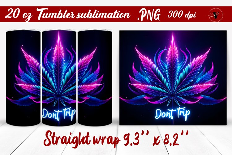 Tumbler wrap | Neon sublimation | Hemp example image 1