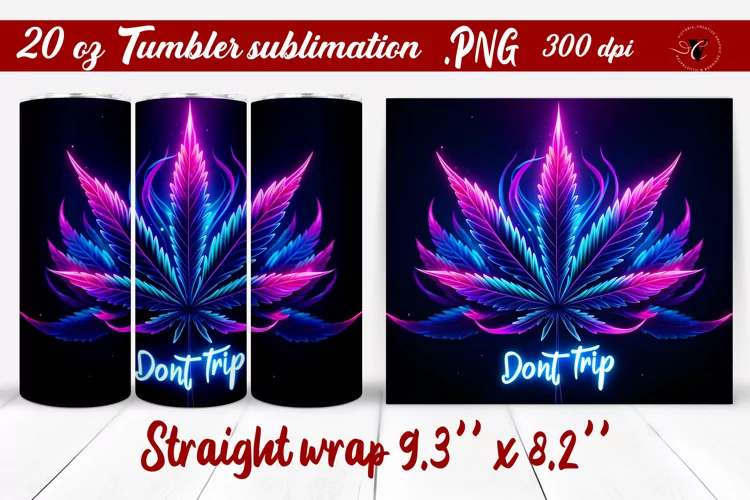 Tumbler wrap | Neon sublimation | Hemp