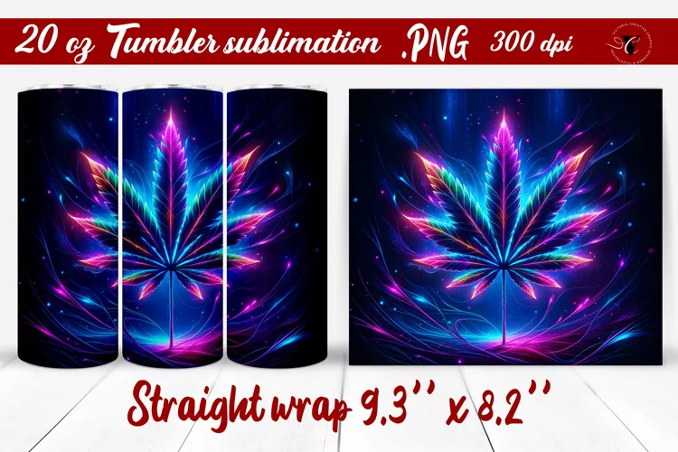 Tumbler wrap | Neon sublimation | Hemp